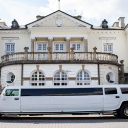 Side view of the Hummer limousine
